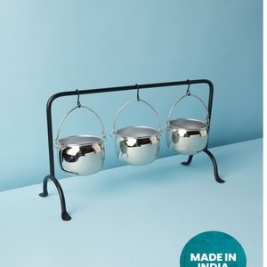 4 piece metal Cauldron centerpiece